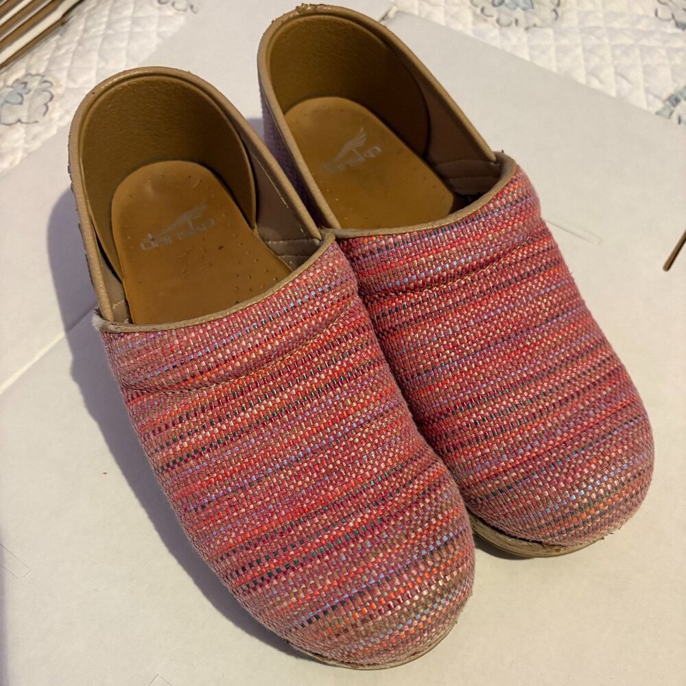 Dansko Colorful Canvas Clogs – Women’s Size 8 (EU 38) Comfort Shoes